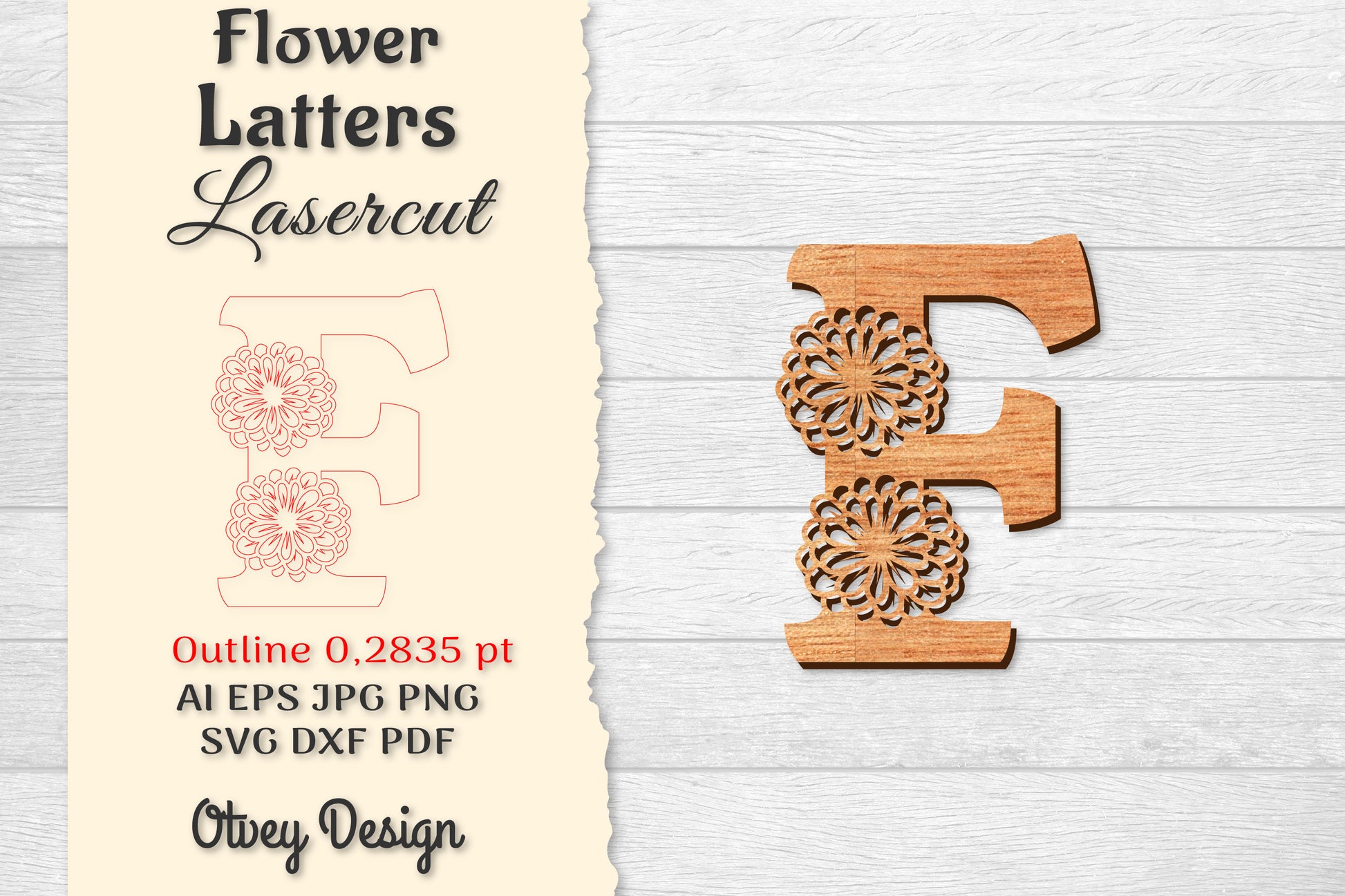 Flower Letters Laser Cut File SVG Bundle 17 - CraftNest - Digital Crafting and Art