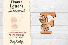 Flower Letters Laser Cut File SVG Bundle 17 - CraftNest - Digital Crafting and Art