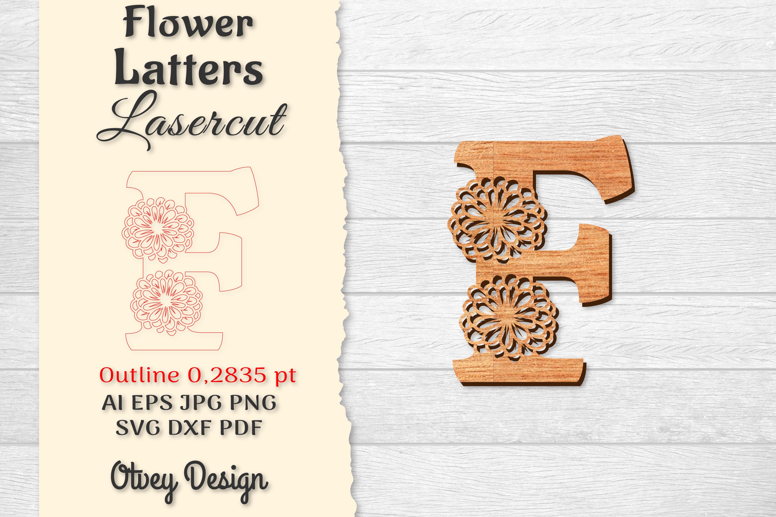 Flower Letters Laser Cut File SVG Bundle 17 - CraftNest - Digital Crafting and Art