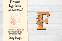 Flower Letters Laser Cut File SVG Bundle 31 - CraftNest - Digital Crafting and Art