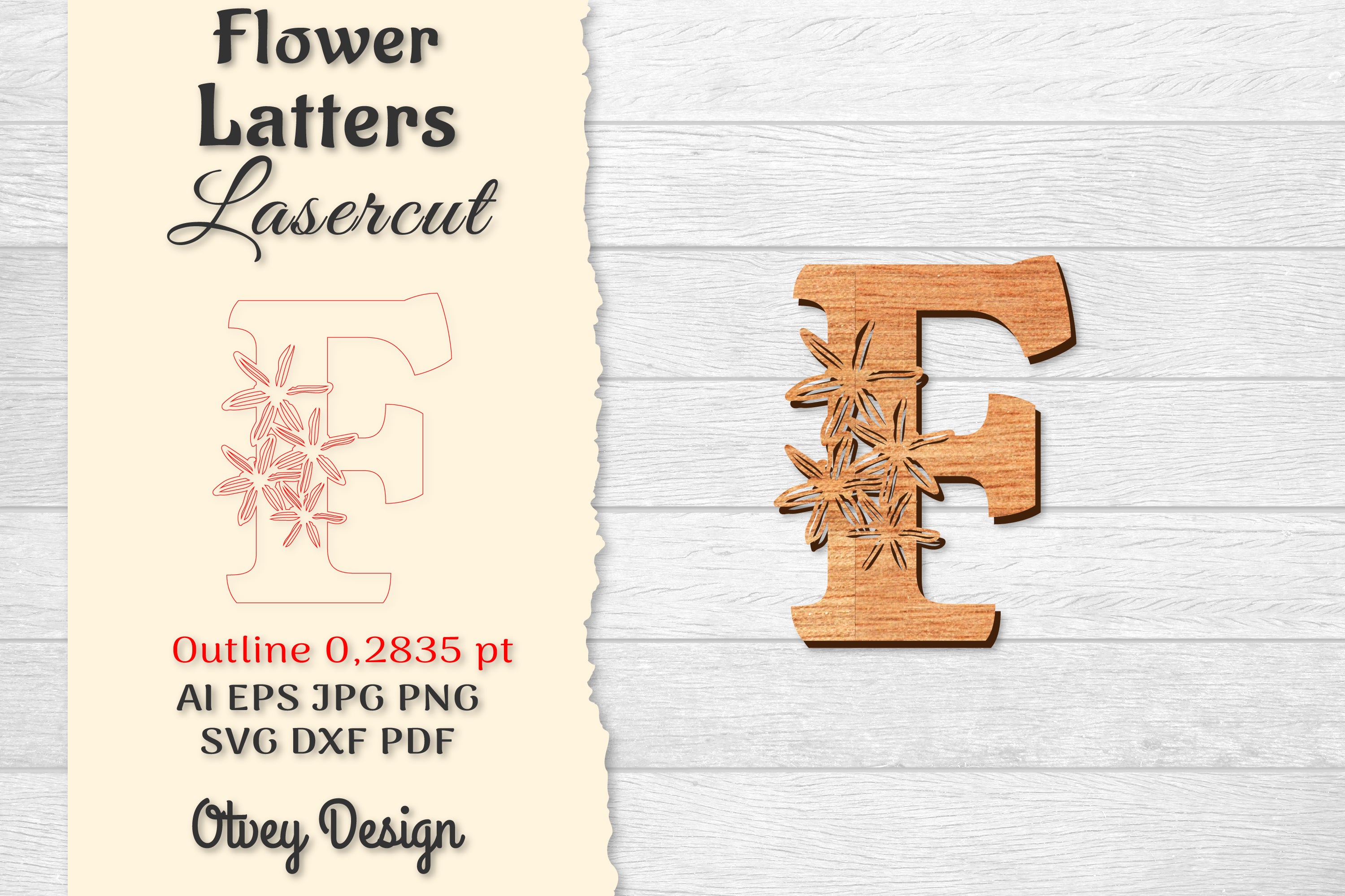 Flower Letters Laser Cut File SVG Bundle 31 - CraftNest - Digital Crafting and Art