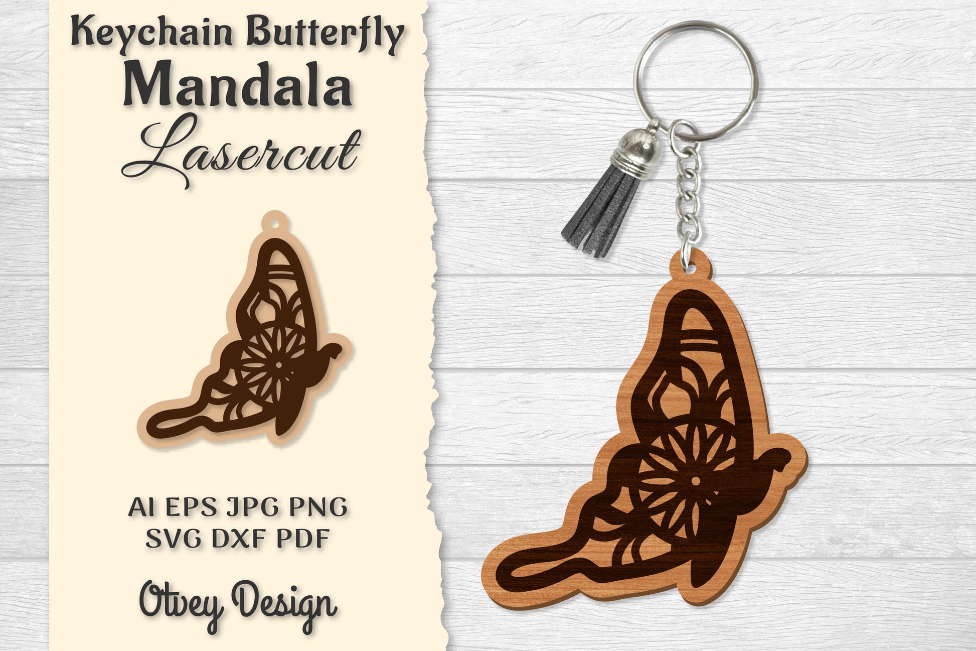 Butterfly Mandala Keychain SVG Bundle 14 - CraftNest - Digital Crafting and Art