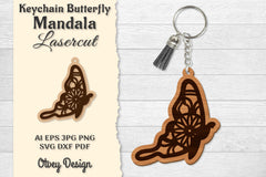 Butterfly Mandala Keychain SVG Bundle 14 - CraftNest - Digital Crafting and Art