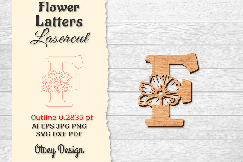 Flower Letters Laser Cut File SVG Bundle 45 - CraftNest - Digital Crafting and Art