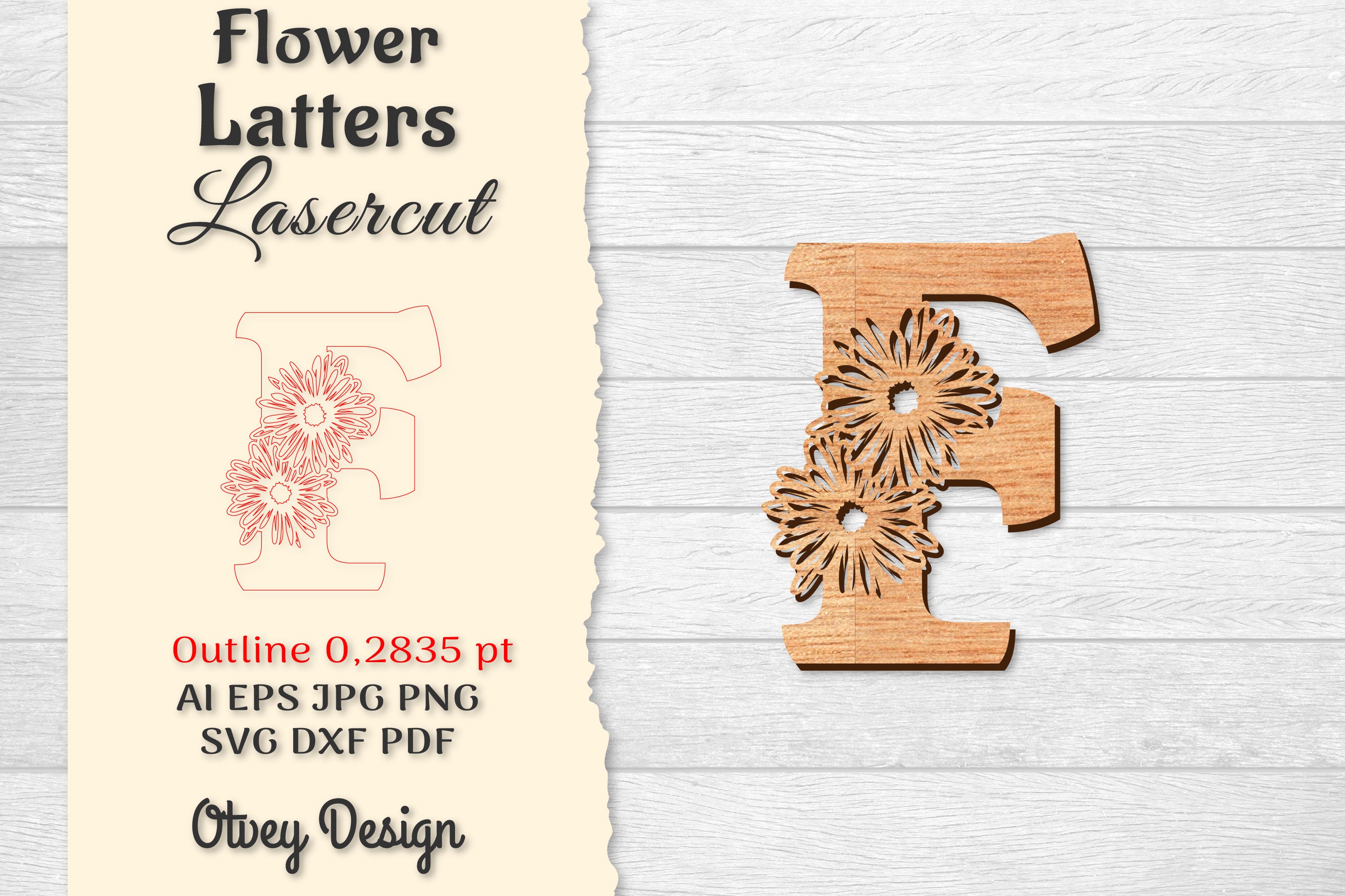 Flower Letters Laser Cut File SVG Bundle 68 - CraftNest - Digital Crafting and Art