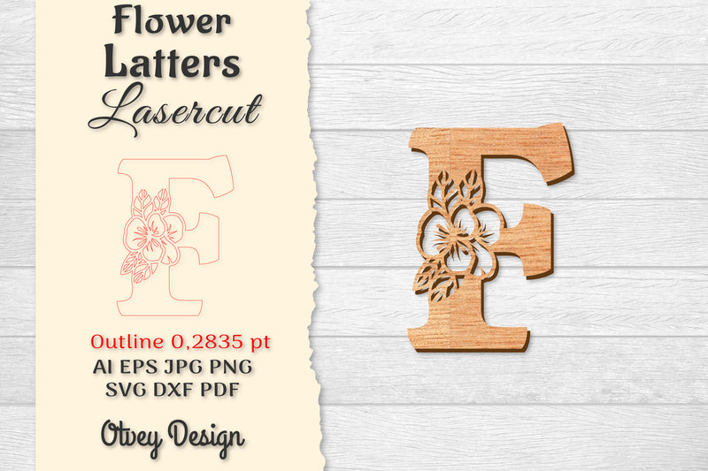 Flower Letters Laser Cut File SVG Bundle 82 - CraftNest - Digital Crafting and Art