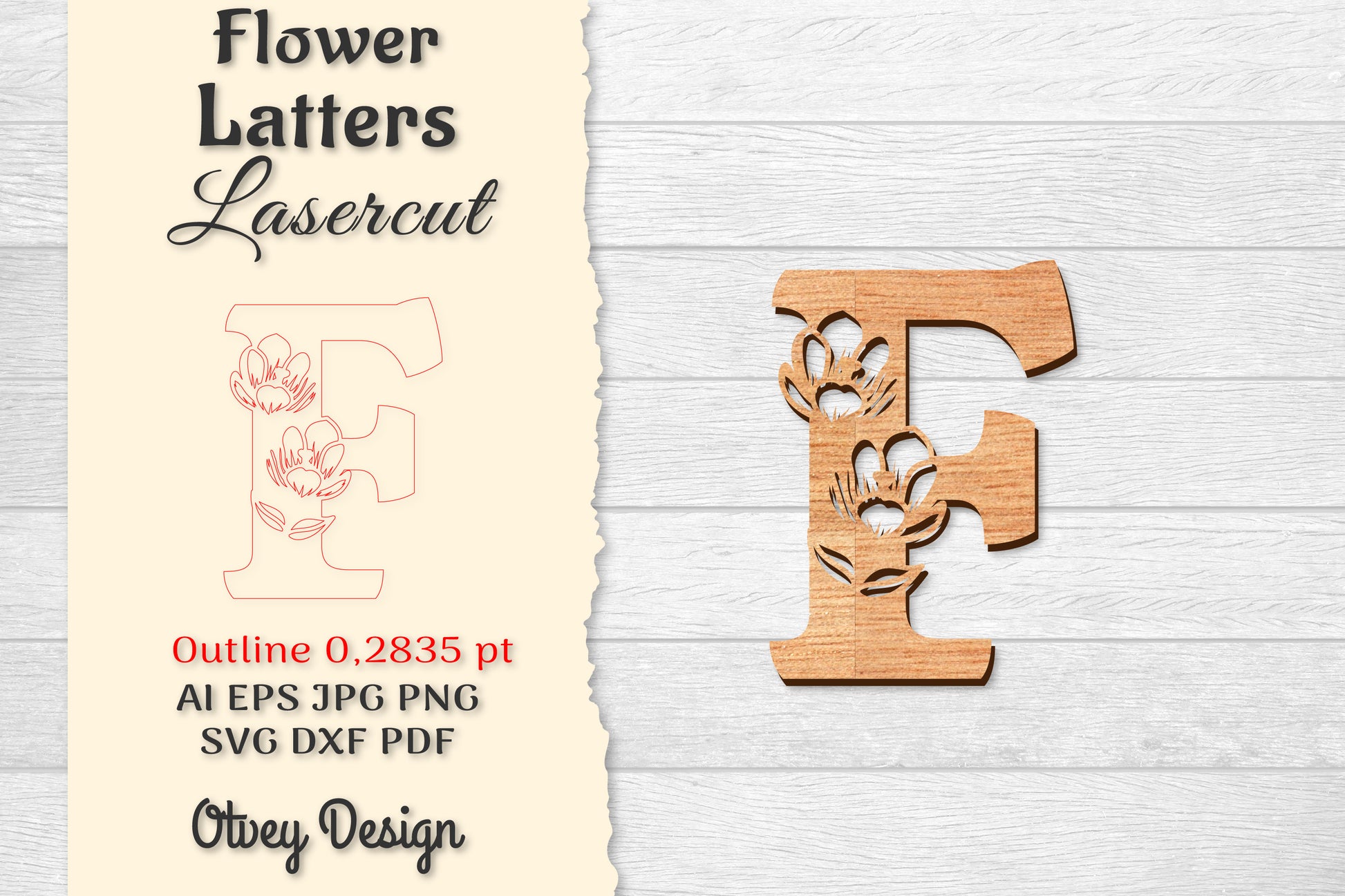 5 Flower Letters Laser Cut SVG Bundle 91 - CraftNest - Digital Crafting and Art