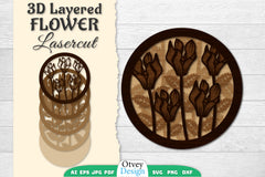 3D Layered Flower Lasercut SVG Bundle 9 - CraftNest - Digital Crafting and Art