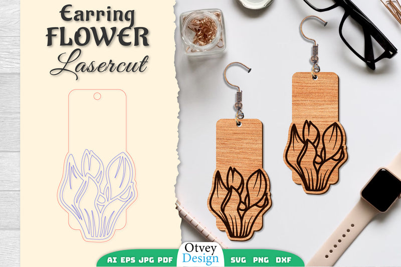 Earring Flower Lasercut SVG Bundle 80 - CraftNest - Digital Crafting and Art