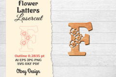 Flower Letters Laser Cut SVG Bundle 128 - CraftNest - Digital Crafting and Art