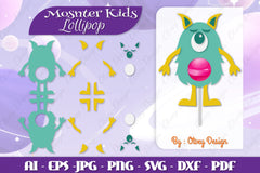 Monster Kids Lollipop Holders SVG Bundle 6 - CraftNest - Digital Crafting and Art