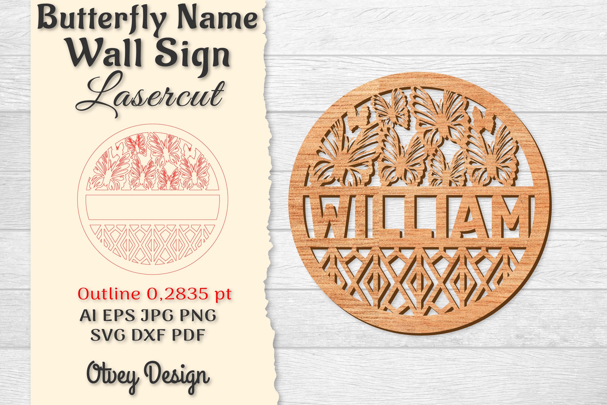 Butterfly Name Wall Art Sign SVG Bundle 6 - CraftNest - Digital Crafting and Art