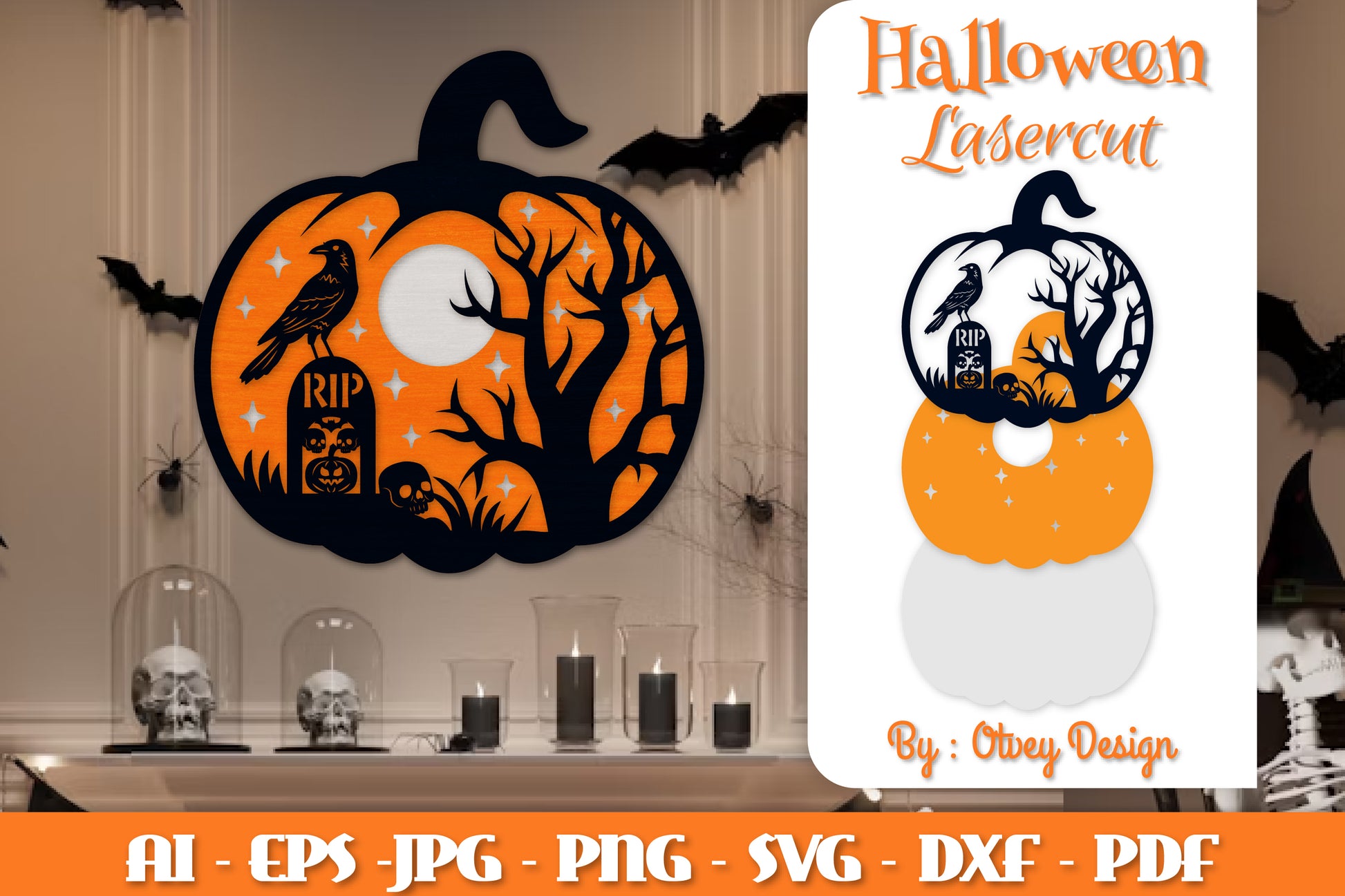Halloween Pumpkins Lasercut SVG Bundle 6 - CraftNest - Digital Crafting and Art
