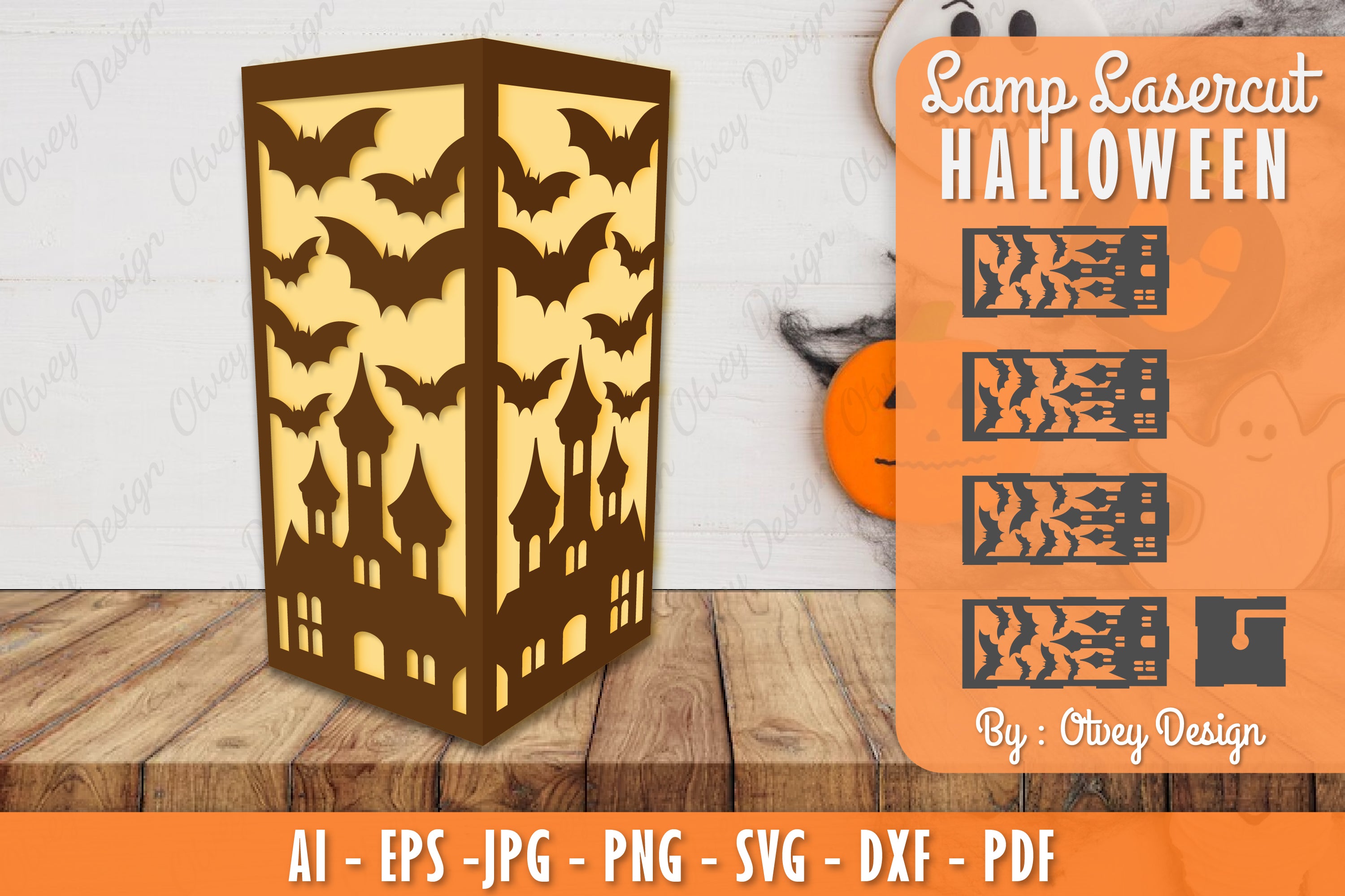 Halloween Lamp Lasercut SVG Bundle