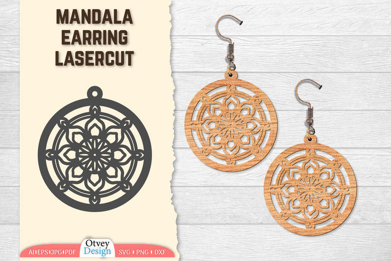 Earring Mandala Lasercut SVG Bundle 21 - CraftNest - Digital Crafting and Art