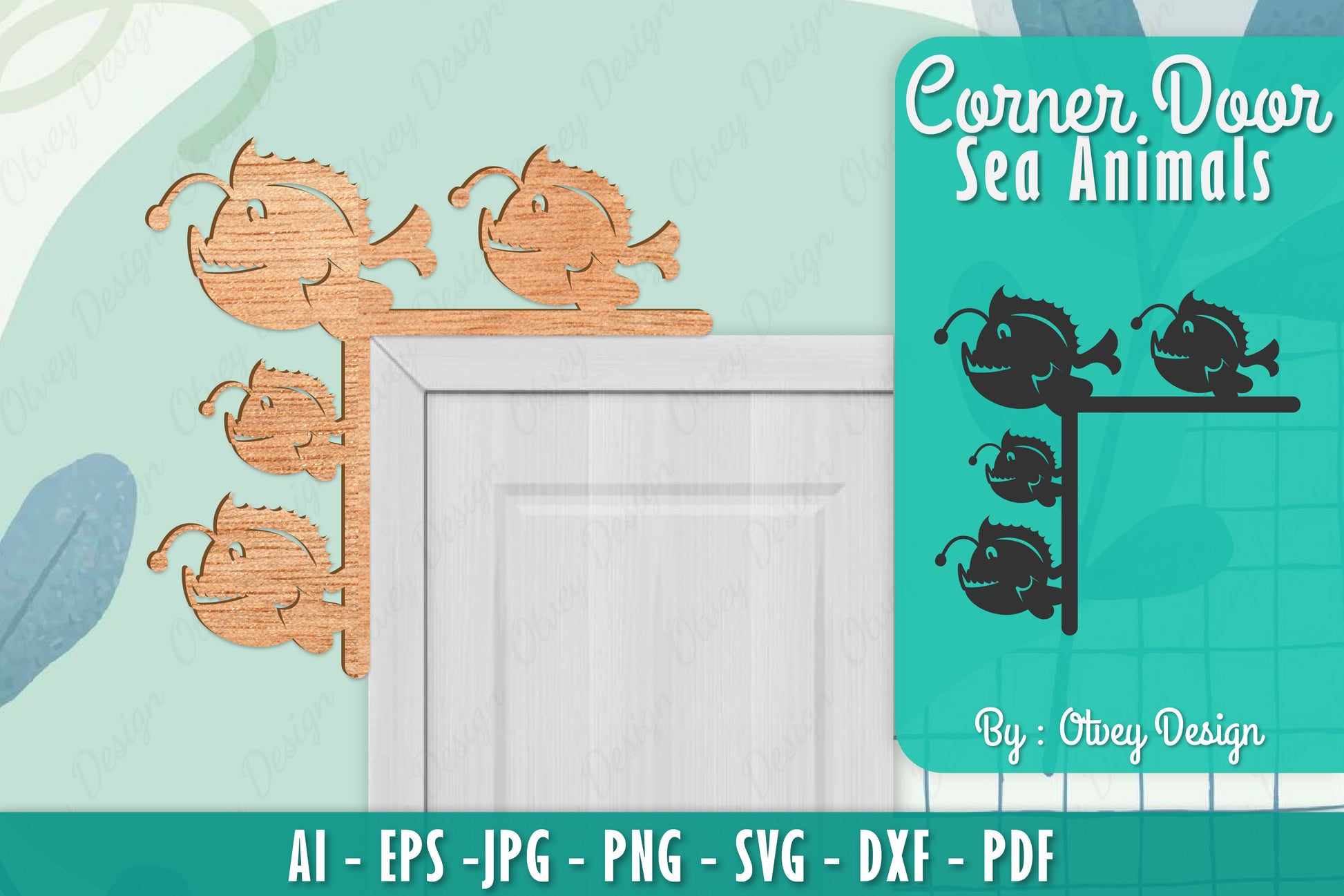Sea Animals Door Corner Decoration SVG Bundle 18 - CraftNest - Digital Crafting and Art