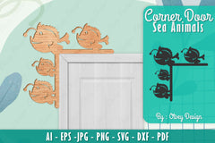 Sea Animals Door Corner Decoration SVG Bundle 18 - CraftNest - Digital Crafting and Art