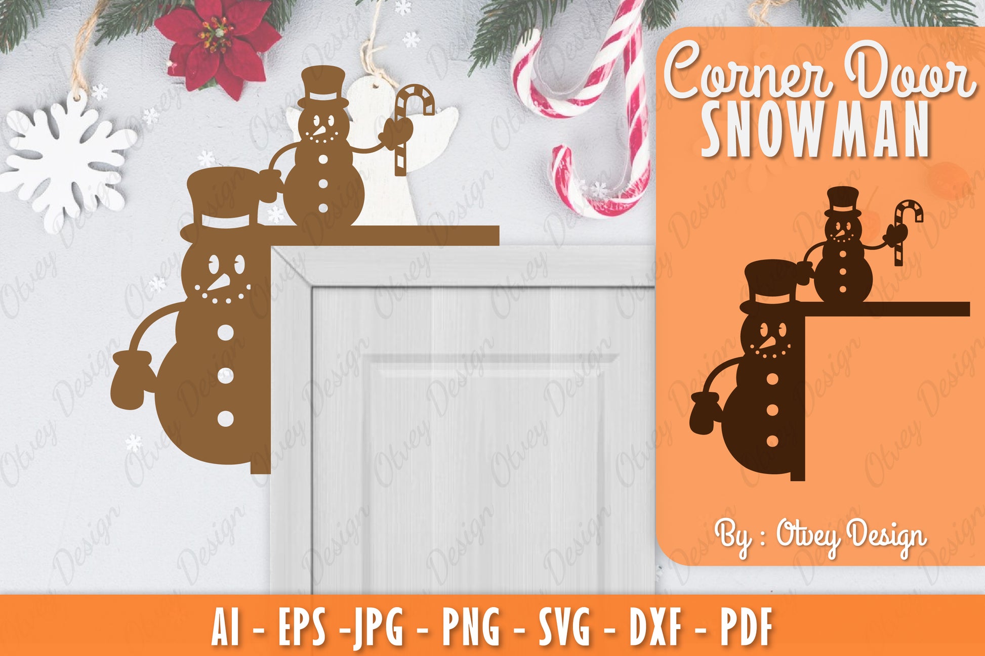 Snowman Door Corner Lasercut SVG Bundle 17 - CraftNest - Digital Crafting and Art