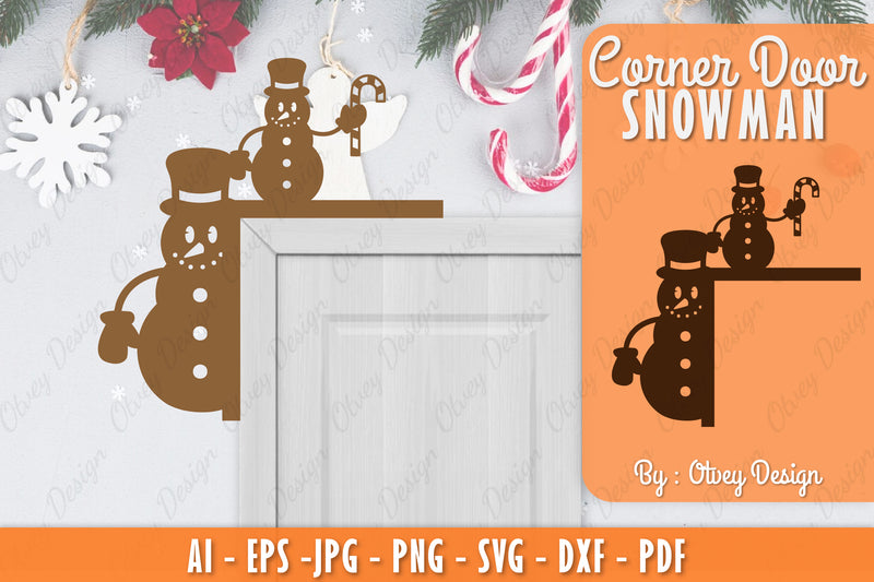 Snowman Door Corner Lasercut SVG Bundle 17 - CraftNest - Digital Crafting and Art