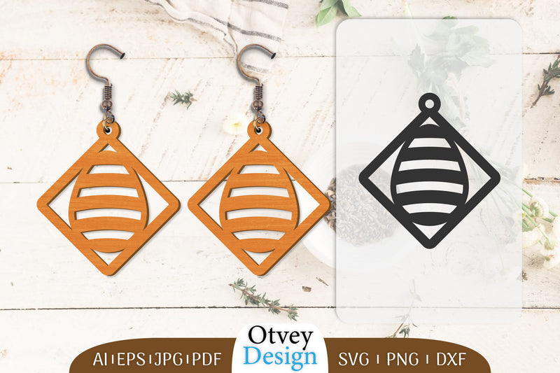 Happy Easter Egg Earring Lasercut SVG Bundle 21 - CraftNest - Digital Crafting and Art