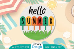 Summer Round Door Hanger SVG Bundle 9 - CraftNest - Digital Crafting and Art