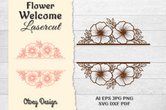 Flower Welcome Slip Lasercut SVG Bundle 6 - CraftNest - Digital Crafting and Art