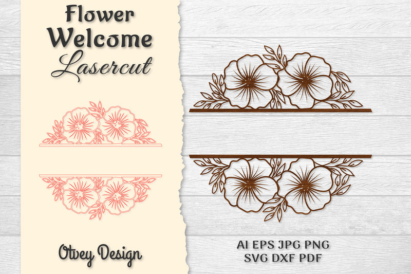 Flower Welcome Slip Lasercut SVG Bundle 6 - CraftNest - Digital Crafting and Art