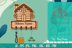 Christmas Family Keychain Home Key Holder SVG Bundle 9 - CraftNest - Digital Crafting and Art