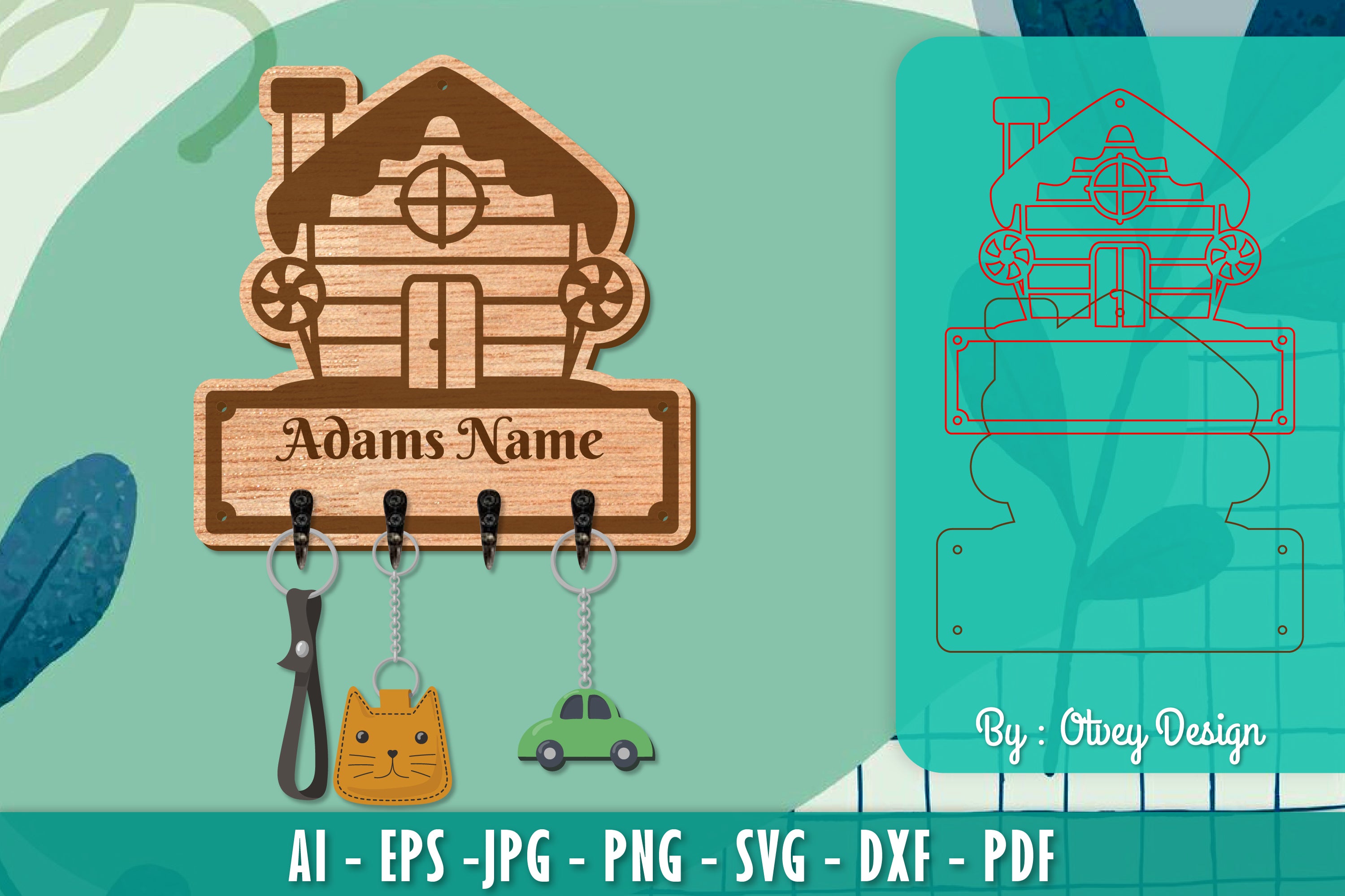 Christmas Family Keychain Home Key Holder SVG Bundle 9 - CraftNest - Digital Crafting and Art