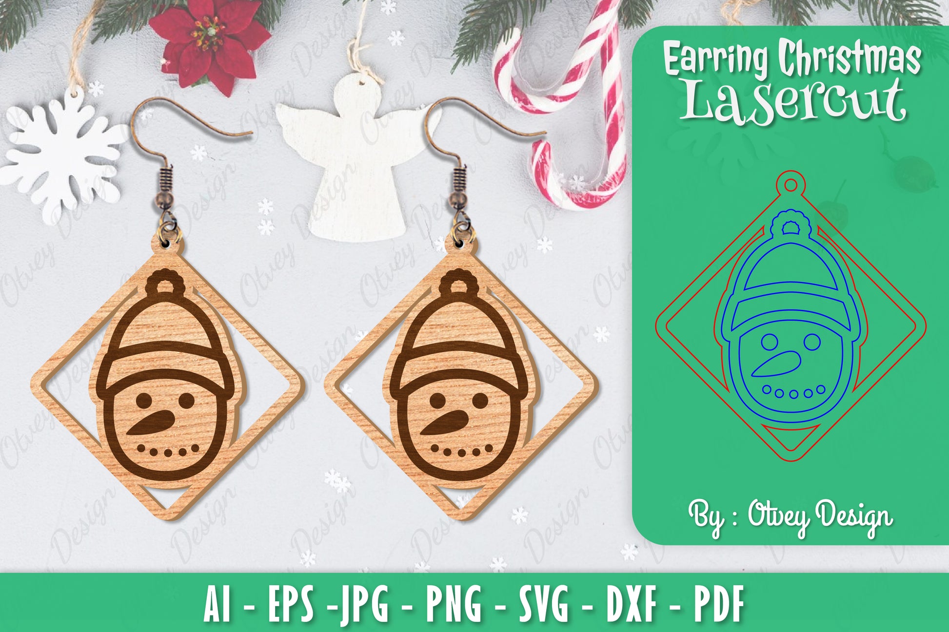 Christmas Earrings SVG Bundle 14 - CraftNest - Digital Crafting and Art