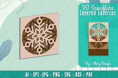 Snowflake 3D Layered Lasercut SVG Bundle 13 - CraftNest - Digital Crafting and Art