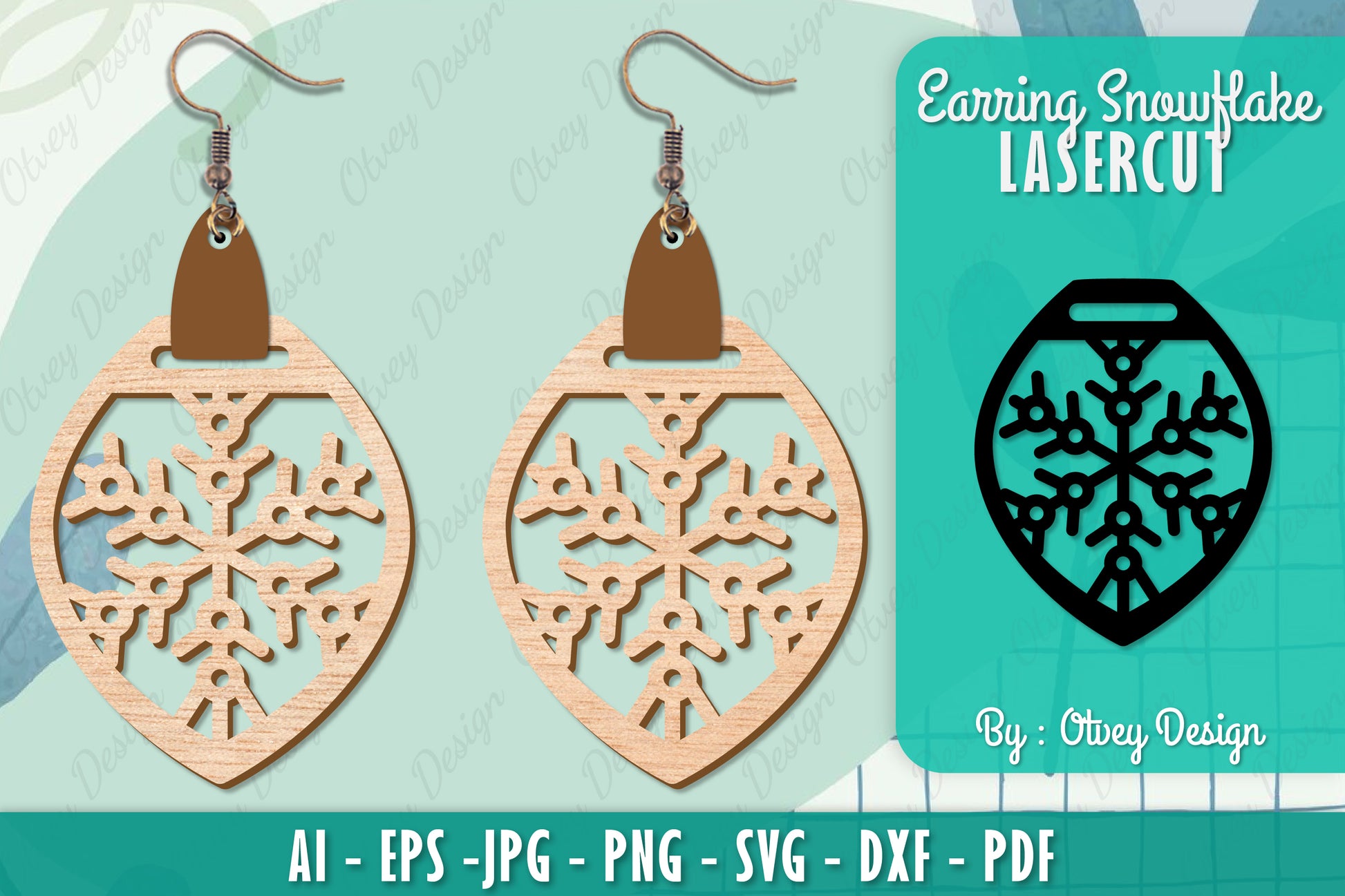 Snowflake Earring Lasercut SVG Bundle 157 - CraftNest - Digital Crafting and Art