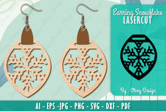 Snowflake Earring Lasercut SVG Bundle 157 - CraftNest - Digital Crafting and Art