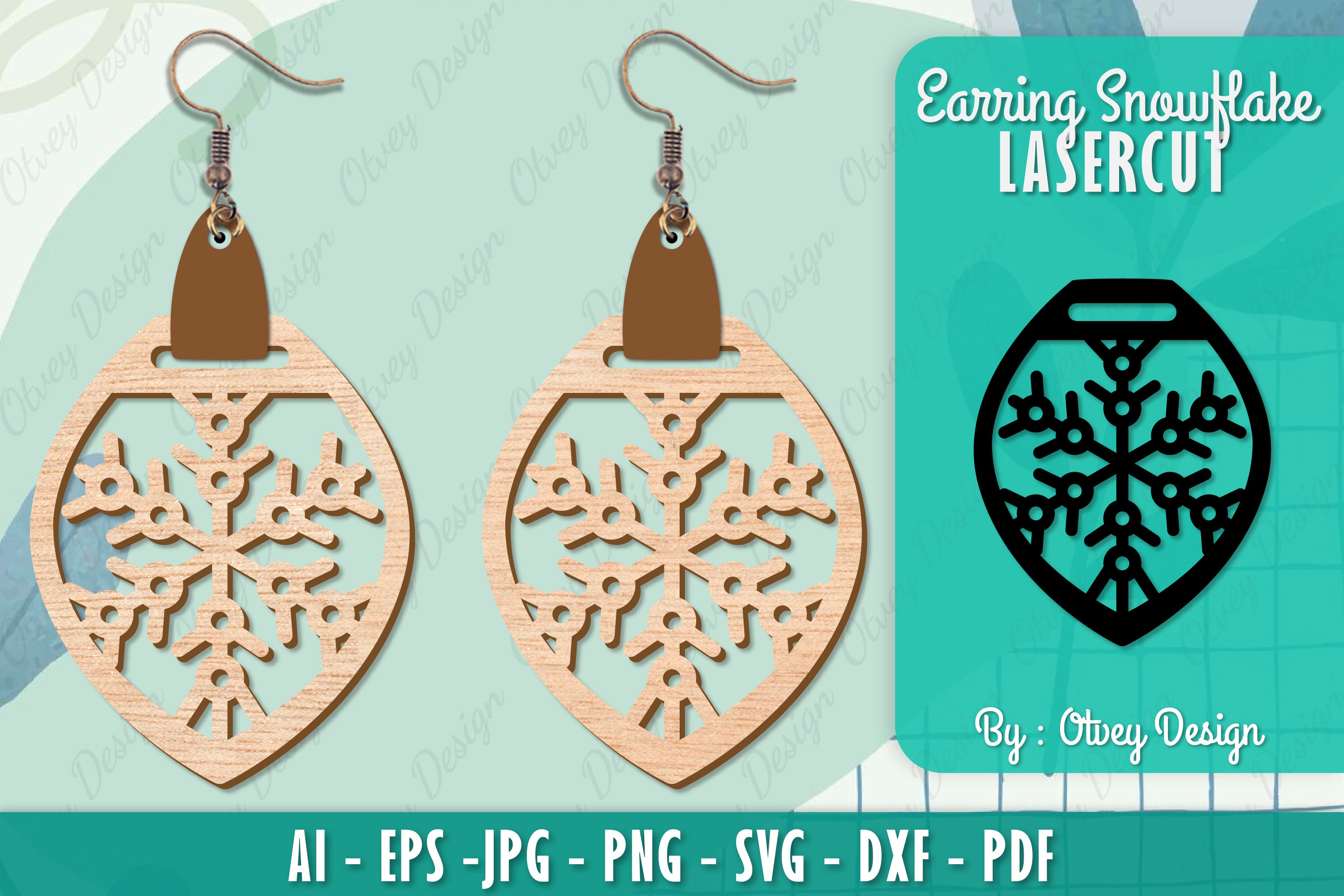 Snowflake Earring Lasercut SVG Bundle 157 - CraftNest - Digital Crafting and Art