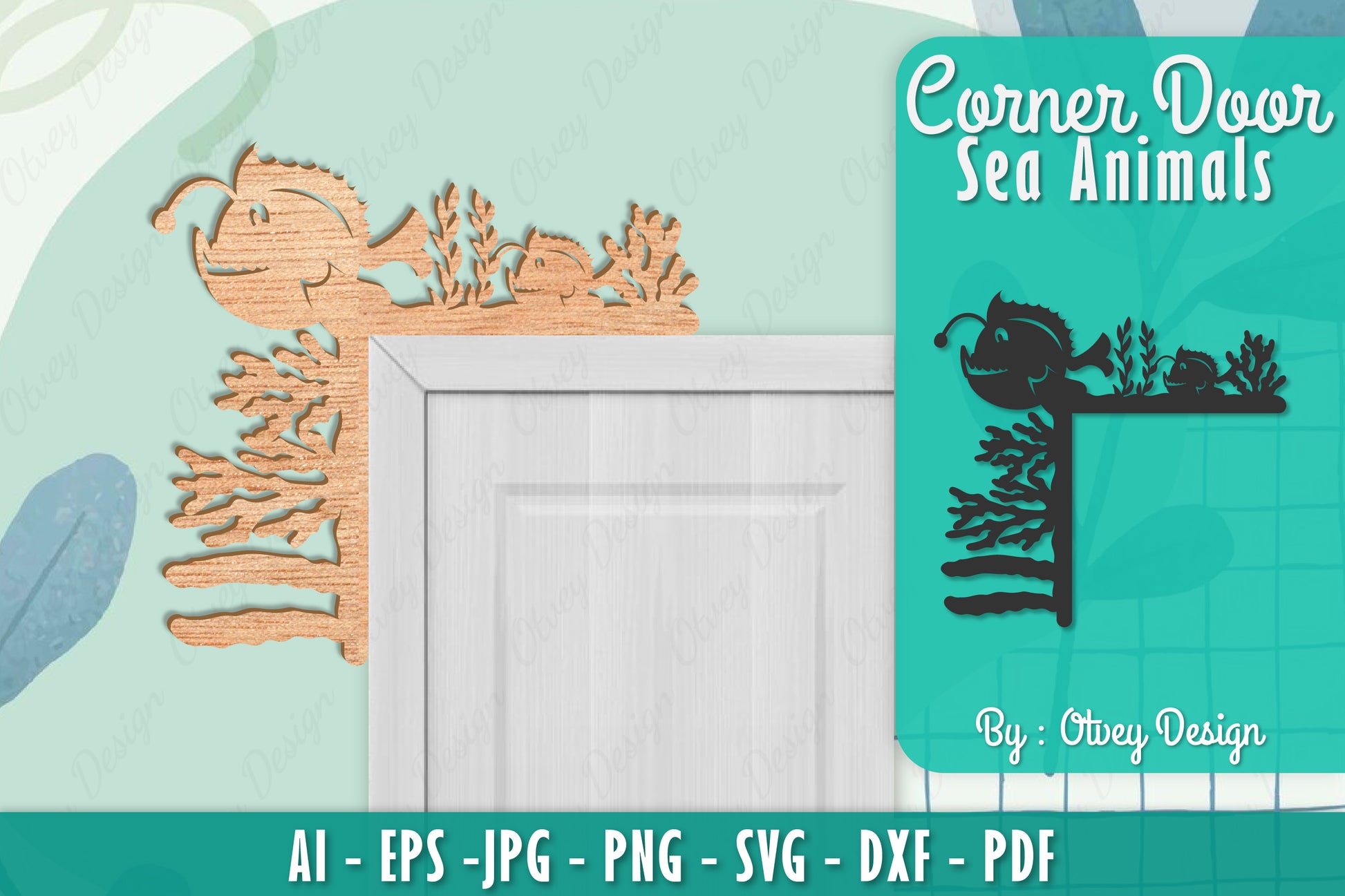 Sea Animals Door Corner Decoration SVG Bundle 8 - CraftNest - Digital Crafting and Art