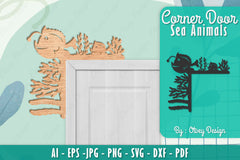 Sea Animals Door Corner Decoration SVG Bundle 8 - CraftNest - Digital Crafting and Art