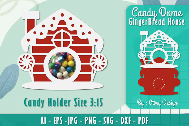 Gingerbread House Candy Holder SVG Bundle 9 - CraftNest - Digital Crafting and Art