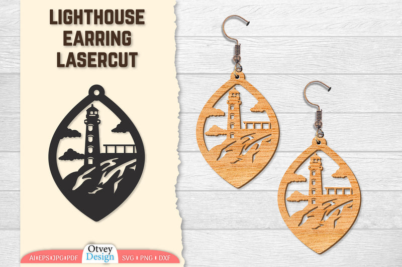 Lighthouse Earring Lasercut SVG Bundle 33 - CraftNest - Digital Crafting and Art