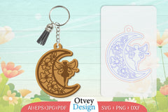 Fairy in the Moon Keychain Lasercut SVG Bundle 1 - CraftNest - Digital Crafting and Art