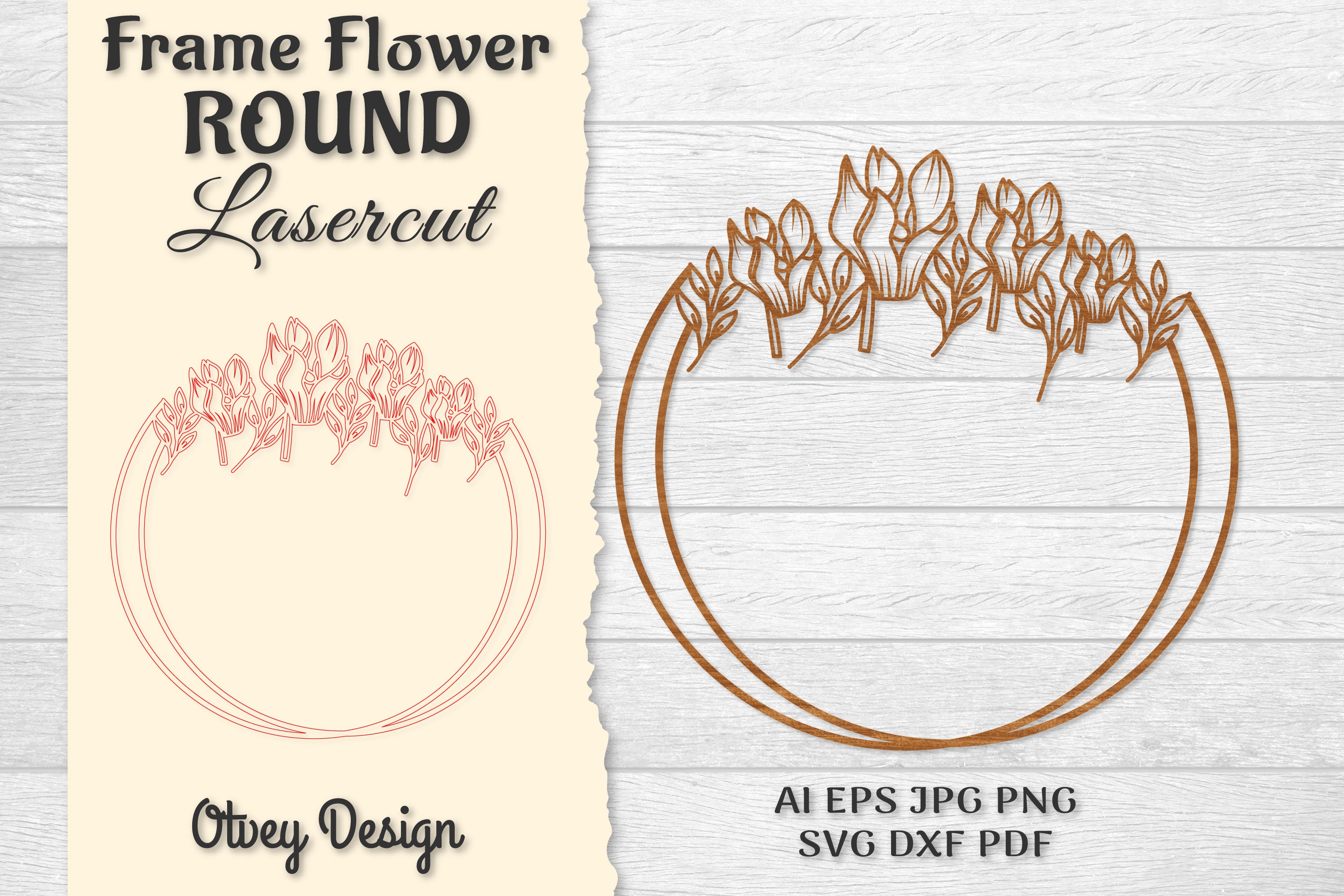 Frame Flower Round Lasercut SVG Bundle 6 - CraftNest - Digital Crafting and Art