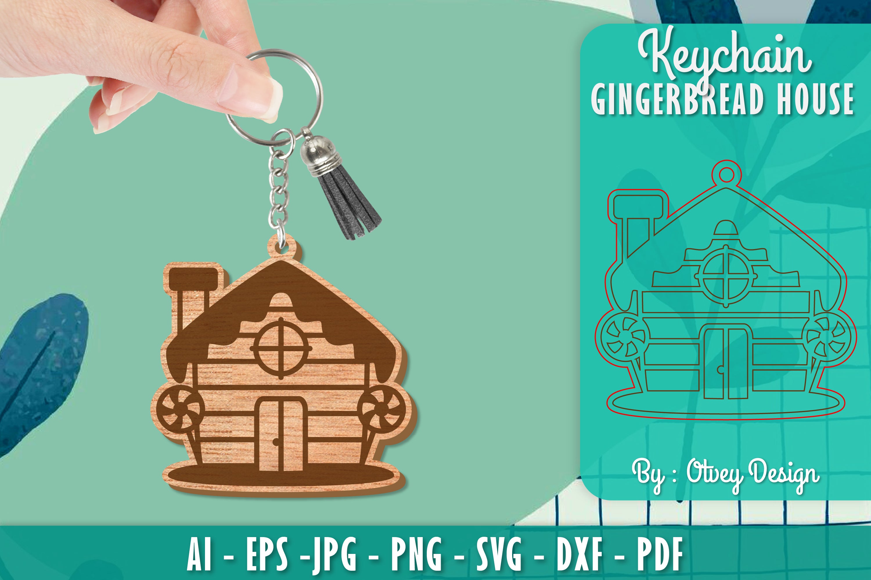 Gingerbread House Keychain Laser Cut SVG Bundle 8 - CraftNest - Digital Crafting and Art