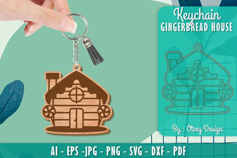 Gingerbread House Keychain Laser Cut SVG Bundle 8 - CraftNest - Digital Crafting and Art