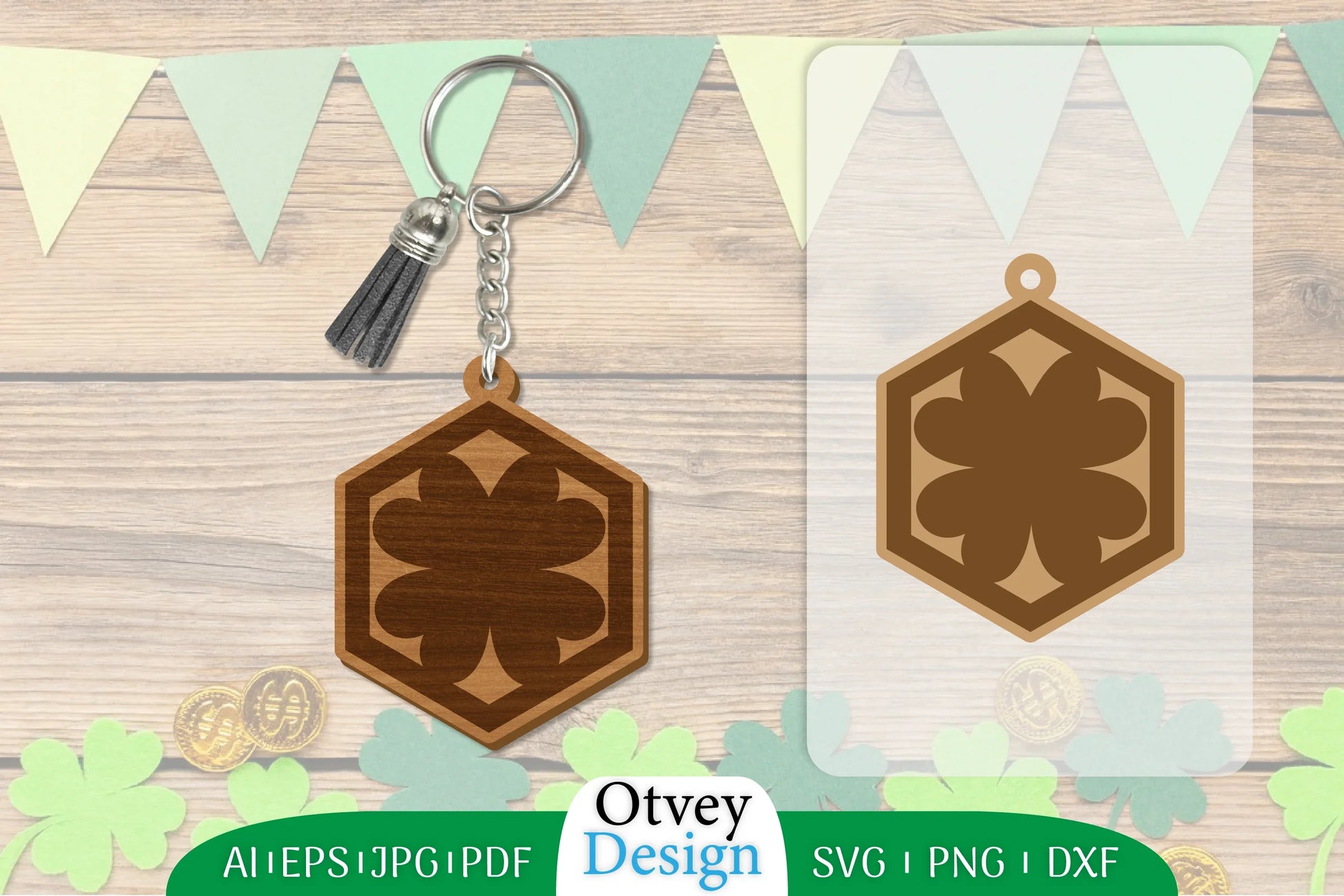 St Patrick's Day Keychain Lasercut SVG Bundle 8 - CraftNest - Digital Crafting and Art