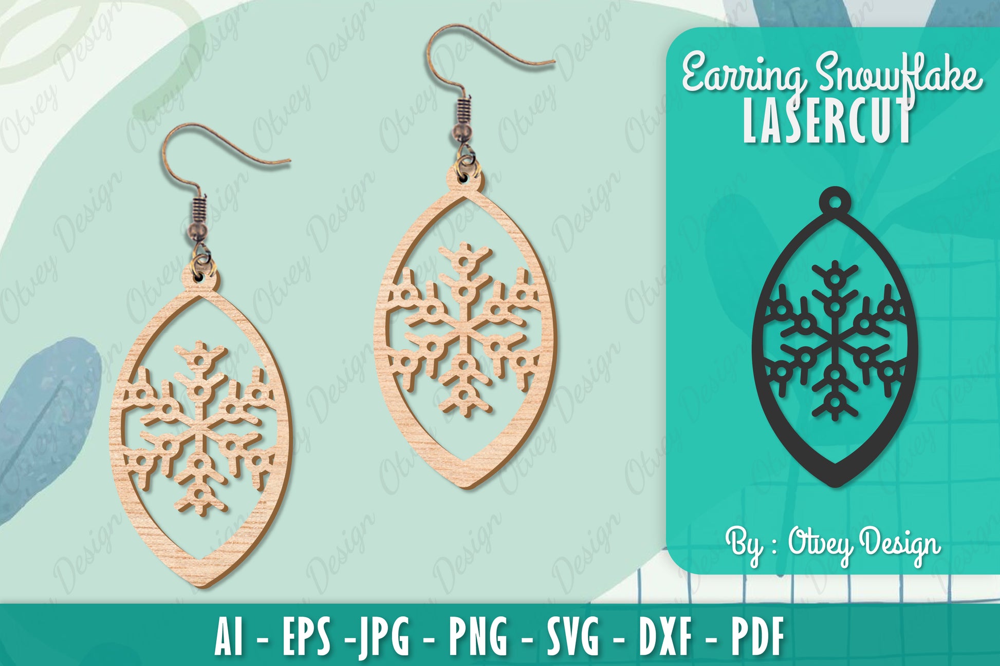 Snowflake Earring Lasercut SVG Bundle 93 - CraftNest - Digital Crafting and Art