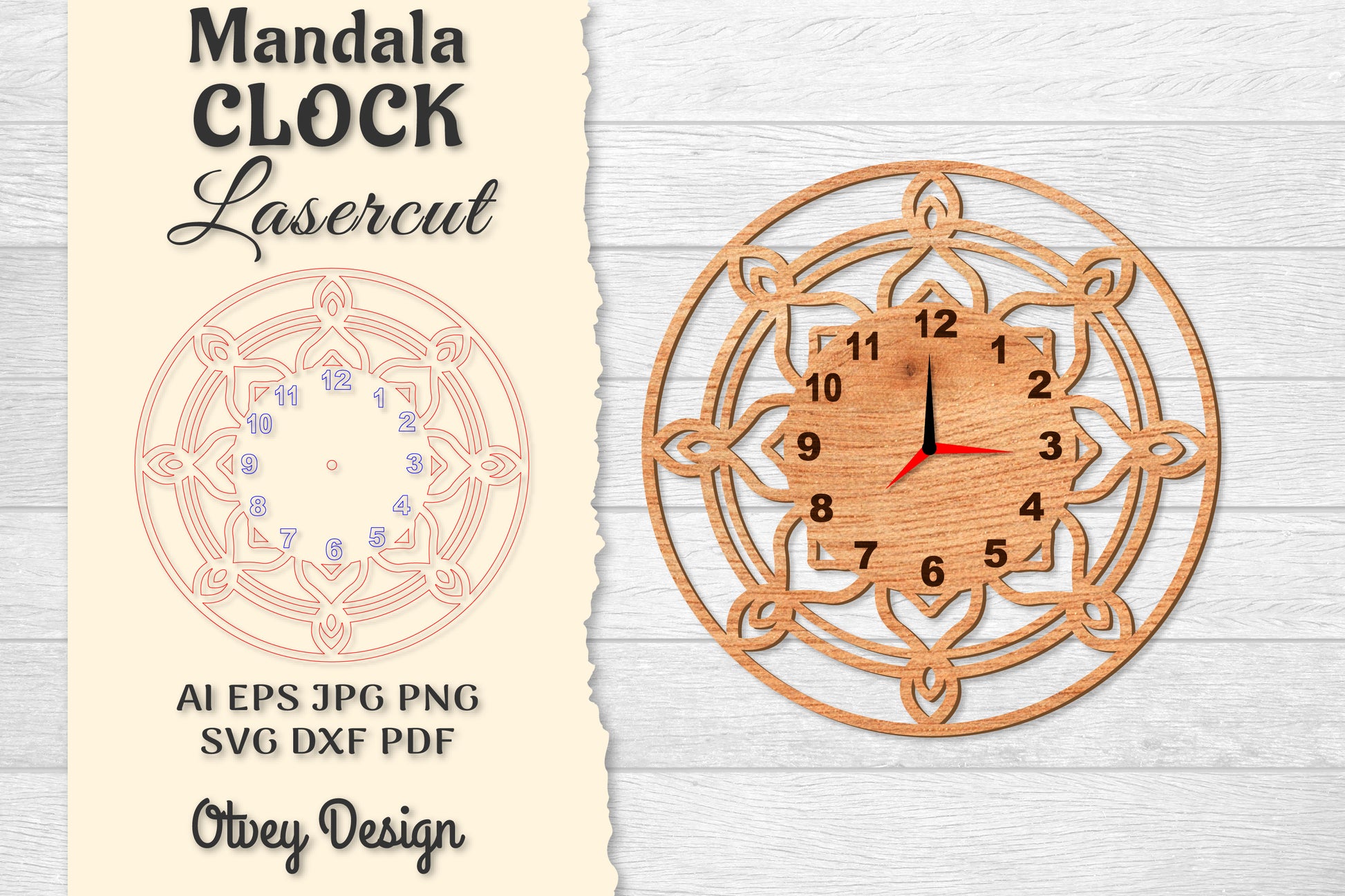 Clock Mandala Lasercut SVG Bundle 12 - CraftNest - Digital Crafting and Art