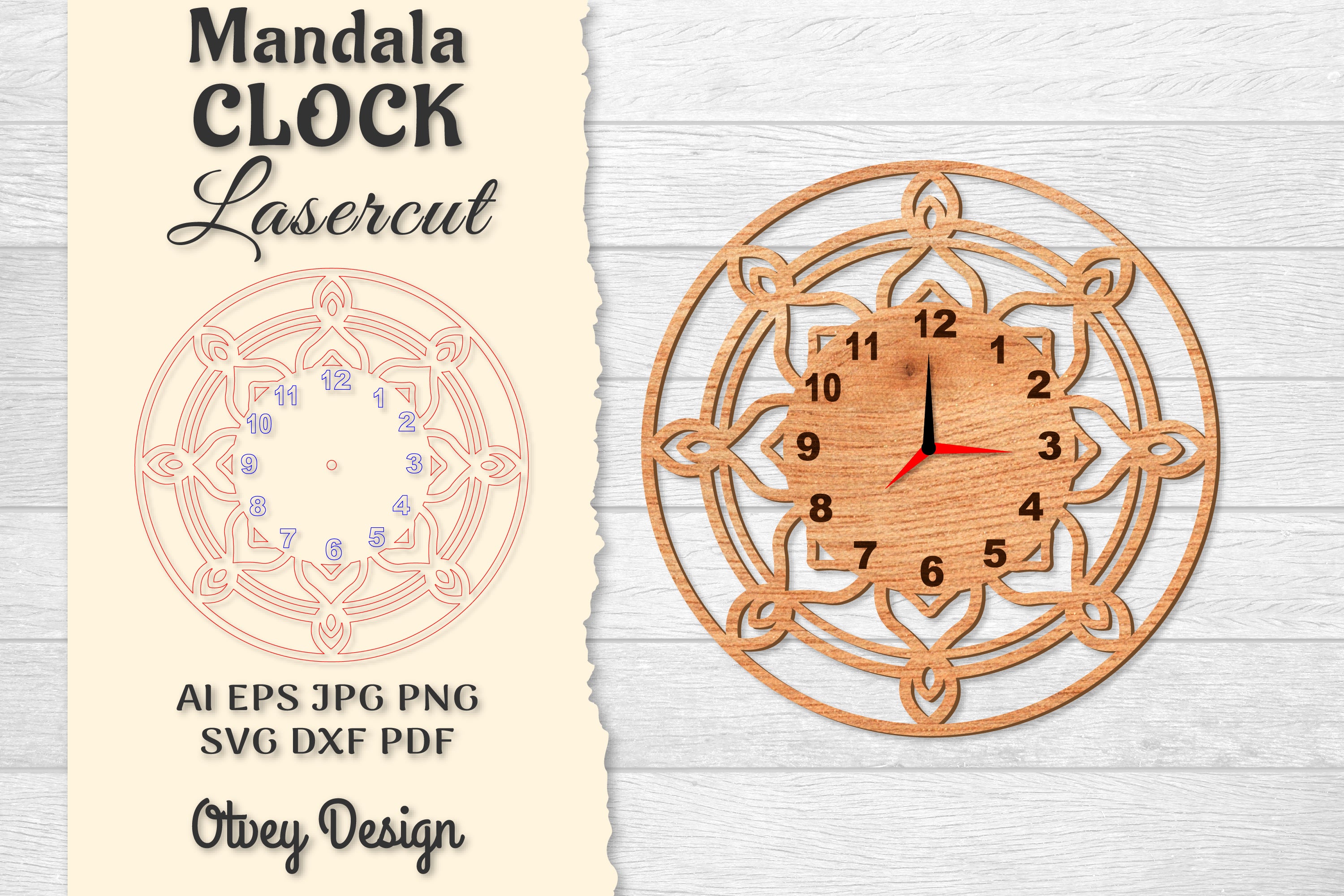 Clock Mandala Lasercut SVG Bundle 12 - CraftNest - Digital Crafting and Art