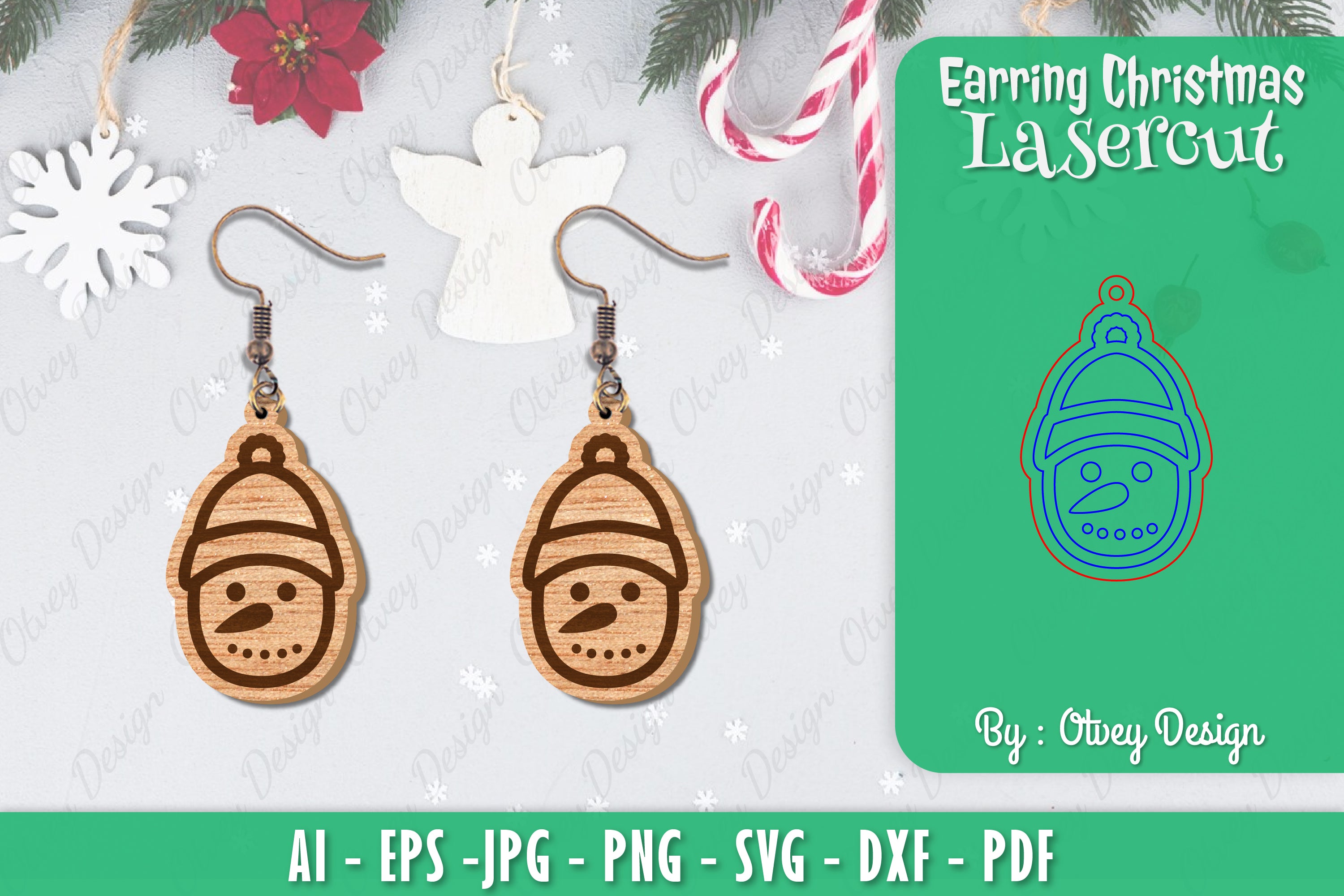 Christmas Earrings SVG Bundle