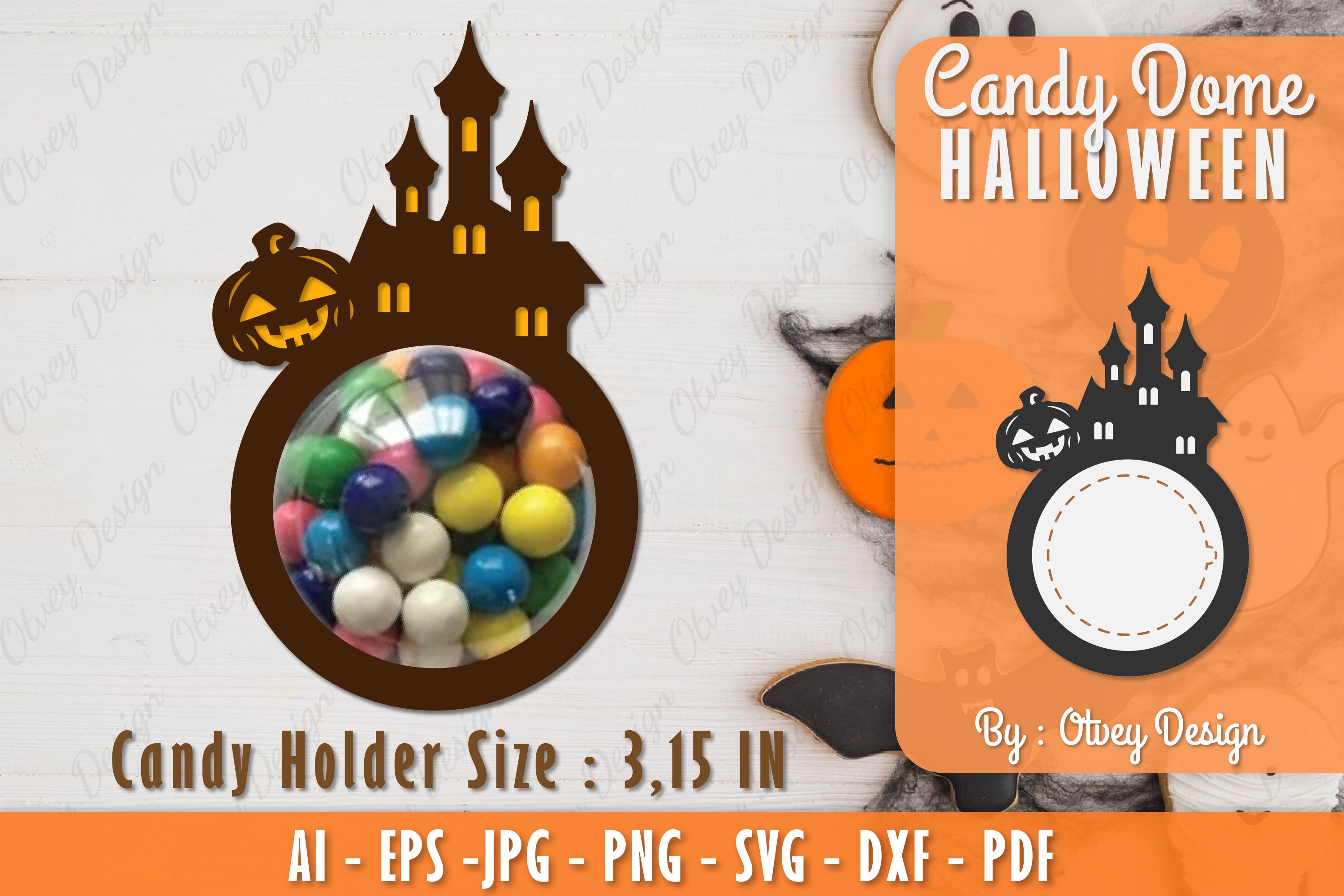 Halloween Candy Dome SVG Bundle 22 - CraftNest - Digital Crafting and Art