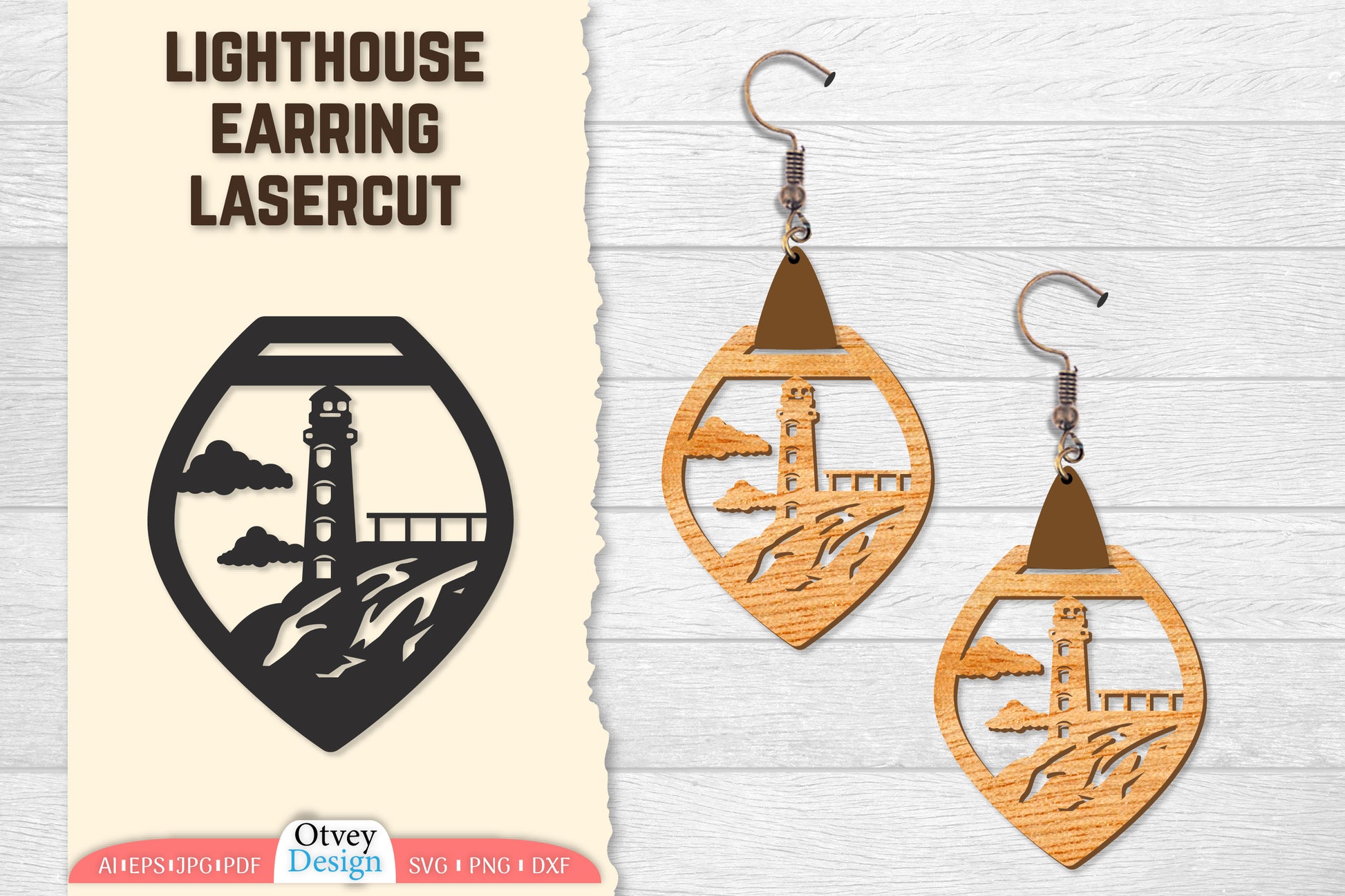 Lighthouse Earring Lasercut SVG Bundle 91 - CraftNest - Digital Crafting and Art