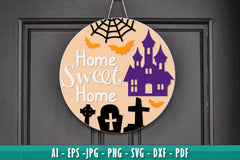 Halloween Round Wall Hanger Decoration SVG Bundle 9 - CraftNest - Digital Crafting and Art